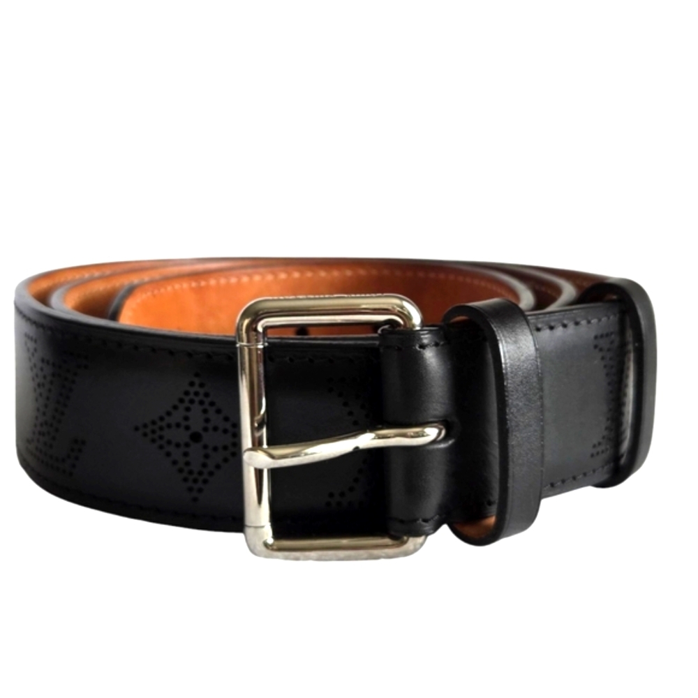 Louis Vuitton Men's Black Leather Mahina Belt Size 40